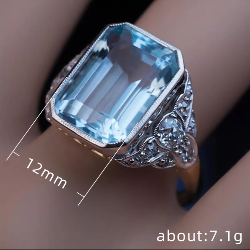 New Women’s 925 Silver Vintage Sapphire Ring - Picture 6 of 6